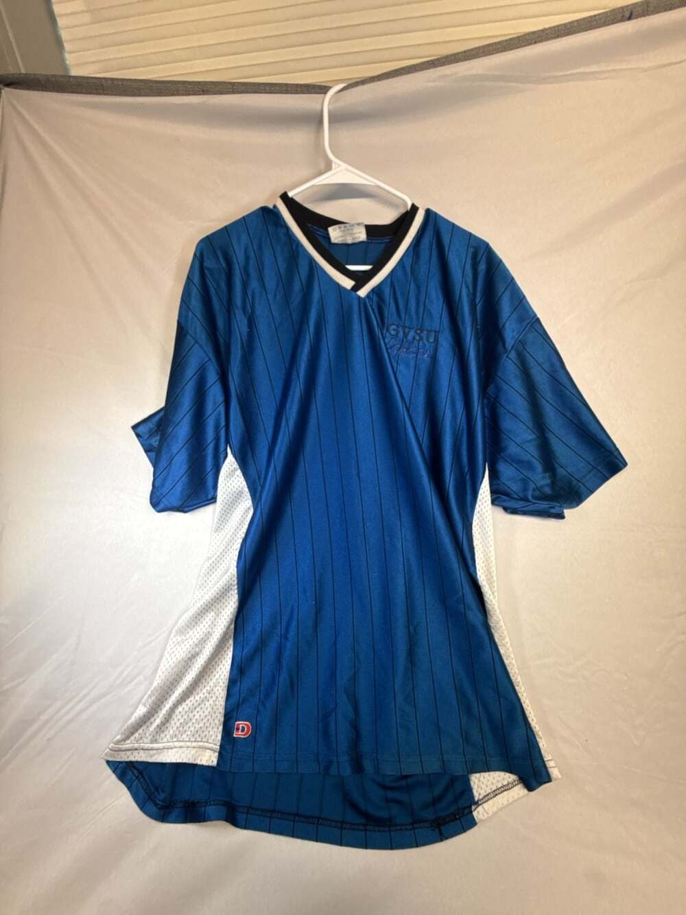 Dodger GVSU Lakers Jersey Size L Blue Pinstripe
